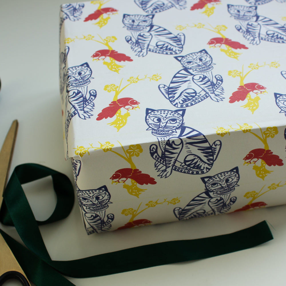 3 Sheets of Gift Wraps - Tiger and Magpie